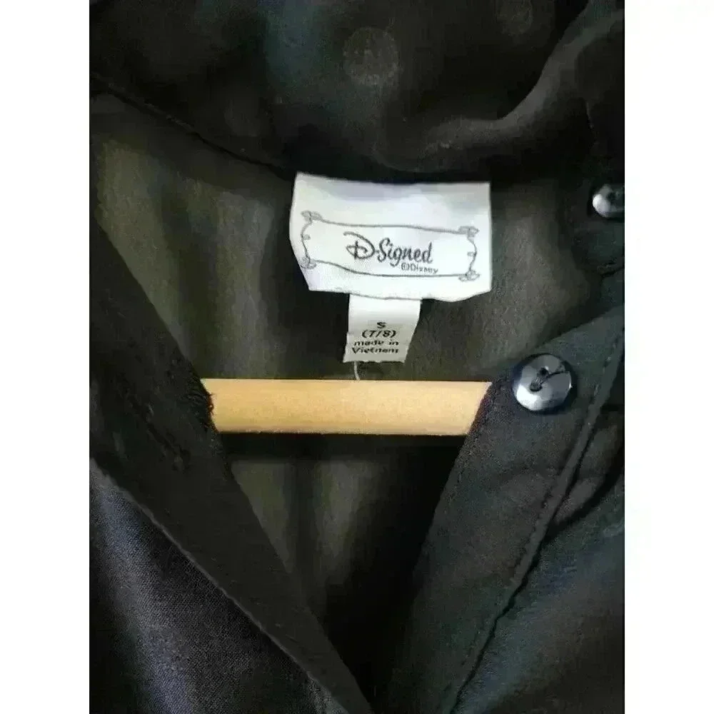 Disney D-Signed Girls Size S (7/8) Black on Black Polka-dot Sleeveless Dress